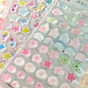 Adesivi in Resina Epossidica 3D Simpatico Trifoglio Fragola Stella Diario Materiale Decorativo DIY Custodia Telefono Set