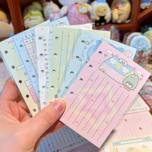 Cute Cartoon Loose Leaf Planner Refills A7 M5 Filler Paper Daily Weekly Schedule Memo Pad Student Stationery