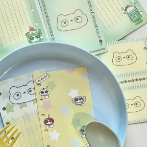 Páginas interiores de planificador M5 tema soda de melón, bonitos repuestos de papelería.