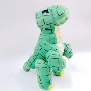 Carino dinosauro pixel verde peluche morbido animale di peluche stile blocco regalo