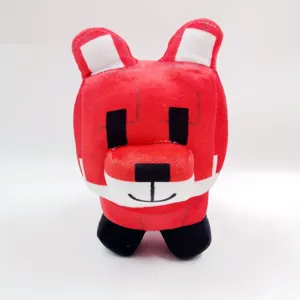 Simpatico peluche rosso a blocchi morbida bambola di stoffa per bambini e fan di giochi