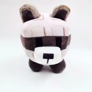 Primo piano dettagliato di un peluche animale pixel morbido carino bambola soffice.