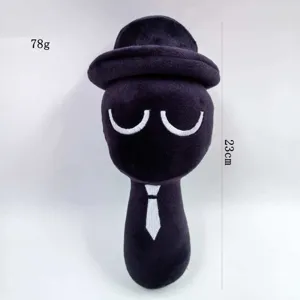 Incredibox Sprunki χαριτωμένο βελούδινο παιχνίδι μαύρη κούκλα μαλακό γεμιστό 23cm