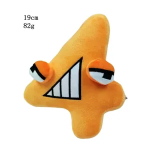 Number Lore 4 Plüschtier, weiche orange Stoff Nummer Puppe, 19cm süßes Kinder Lernspielzeug.