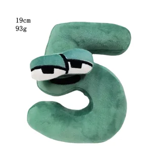 Süßes Number Lore Nummer 5 grünes Plüschtier Puppe, weich gefülltes Lernspielzeug 19cm