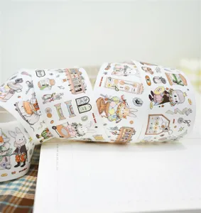 Süßes Kaninchen Handwerk Workshop Washi Tape gestanzt PET Tagebuch dekorative Abdeckbänder