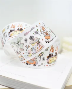 Süßes Hasen Handwerksthema PET Washi Masking Tape für Tagebuch und Scrapbooking Dekoration.