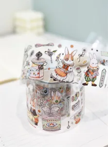 Süßes Kaninchen Handwerk PET Washi Tape dekorative Tagebuch Klebeband für DIY Basteln