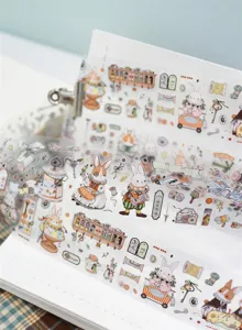 PET Washi Klebeband süßes Kaninchen Workshop Design dekorative Aufkleber für Tagebuch basteln