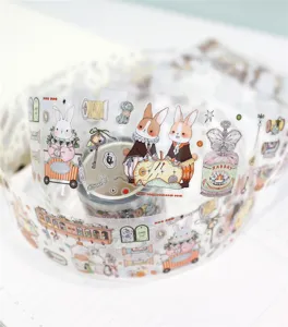 Süßes Hasen-Atelier PET Dekoration Klebeband, perfekt für Tagebuch und kreatives Basteln.