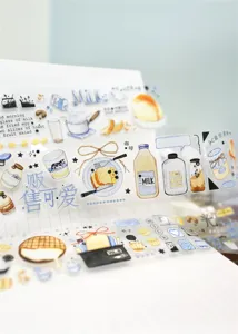 TuLi Milk Time Washi Tape Journal Decorative PET Collage Scrapbook Stationery Supplies