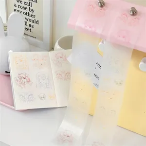 Cute Anime Girl Lines Washi Tape Roll Clear PET Decorative Journaling Sticker For DIY Scrapbooking Craft