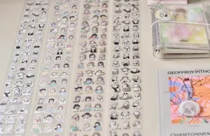 Cute Q-version character sticker rolls, original design die-cut decorative journal stickers.