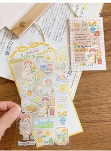 Cute Japanese style hand account decorative stickers, waterproof daily journal sticker set.