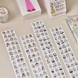 Cute Cartoon Anime Girl Character Washi Tape Decorative Stationery Scrapbooking Craft Sticker Roll For Journal DIY Decor