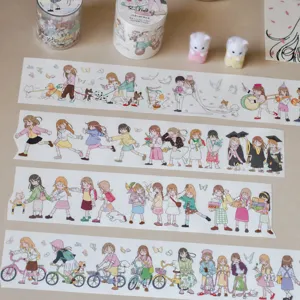 Süße Cartoon-Illustrations-Aufkleberrolle Washi PET Band Für Tagebuch Scrapbooking DIY Dekorative Briefpapier