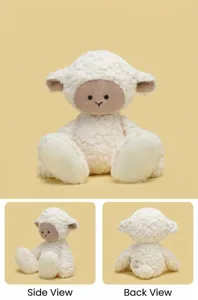 Cute fluffy lamb plush toy soft stuffed animal doll wonderful gift for kids and girls