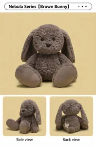 Brown floppy ear rabbit plush toy cute soft stuffed animal doll for kids and girlfriend