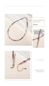 Detailed close-up view of the colorful square bead necklace showing exquisite craftsmanship.