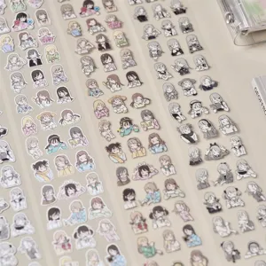 Cute chibi character sticker roll, original design illustrated planner stickers for journaling.