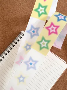 Decorative star sticker roll for journaling, diary DIY, and cute stationery crafts.