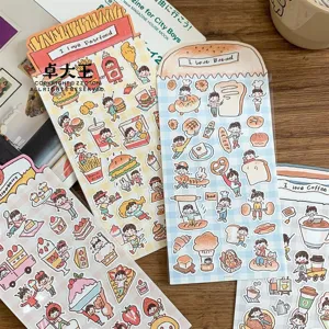 Japans Schattig Scribble Stijl Schrijfpapier Stickers Set Decoratieve Handboek Dagboek Briefpapier Benodigdheden