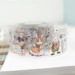 Süße Hasen Handwerk Werkstatt dekorative PET Washi Klebeband Rolle für Tagebuch.