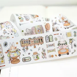Süßes Kaninchen Handwerk PET Washi Tape dekorative Aufkleber für Tagebuch Collage Basteln