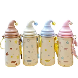 Joli thermos étoile chapeau magique 316 acier inoxydable gourde paille mignonne avec sangle