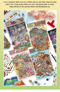 Set d'autocollants décoratifs de scène créative, pack d'autocollants pour journal.