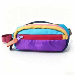 Vibrant colorful dopamine waterproof nylon fanny pack casual outdoor sports crossbody waist bag