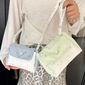 Cute star print mini crossbody bag aesthetic shoulder bag stylish purse for daily use