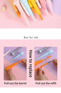 Joli stylo gel anti-stress à rebond lent dessin animé jouet squishy papeterie