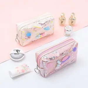 Astuccio con glitter impermeabile trousse per cosmetici per studenti e viaggi giornalieri.