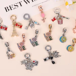 Cute cartoon enamel crystal charms for DIY bracelets, necklaces, jewelry making accessories.