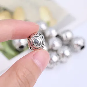 Ancient silver 12 zodiac large-hole beads alloy DIY charms for bracelet necklace 11mm