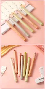 Detailed shot of Morandi color solid highlighters in gel texture, perfect for journaling and study.
