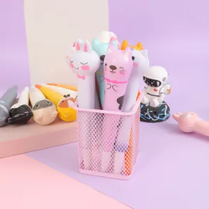 Joli ensemble de stylos gel anti-stress à rebond lent avec des jolis dessins d'animaux mignons.