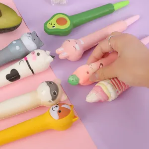 Joli stylo gel anti-stress à rebond lent forme d'animal mignon papeterie d'étudiant