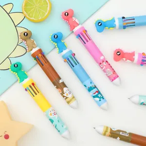 Joli Stylo à Bille Multicolore Dinosaure Flamant Rose Licorne Dessin Animé Papeterie pour Étudiants