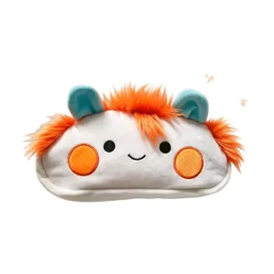 Jolie trousse a crayons en peluche douce au design drole, grande capacite pour papeterie d'etudiants.
