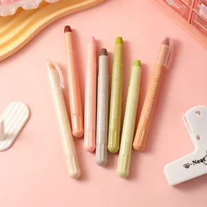 Aesthetic Morandi gel highlighters set, smooth solid aesthetic pens for journal and study notes.