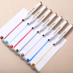6th generation dual head alcohol marker white square barrel art marker pen single color