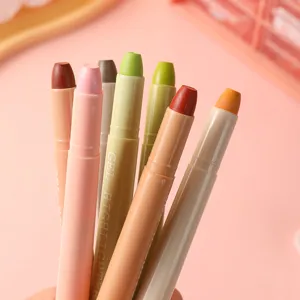 Solid gel highlighters set, Morandi color aesthetic pens for student journaling and note-taking.