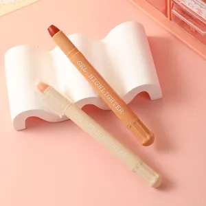 Solid gel highlighter aesthetic Morandi color cute stationery planner marking pen school supplies