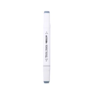 Double-headed alcohol-based marker pens with white barrel for art design drawing.