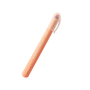 Solid gel highlighter pen with clear cap, pastel peach color for student journaling.