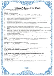 Zertifizierungsdetails des Kinder DIY Armband Sets, sichere und geprüfte Qualität.