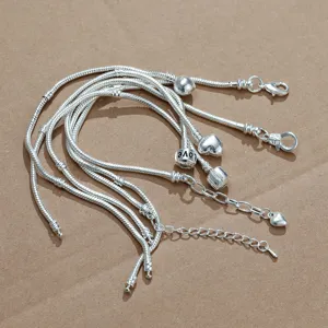 DIY Basic Snake Bone Chain Copper Bracelet Minimalist Link Chain Fashion Jewelry Gift For Women Men