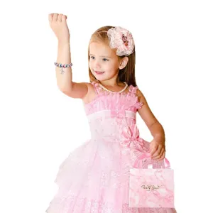 Set regalo braccialetto di perline DIY per bambini, simpatico design principessa rosa per feste.